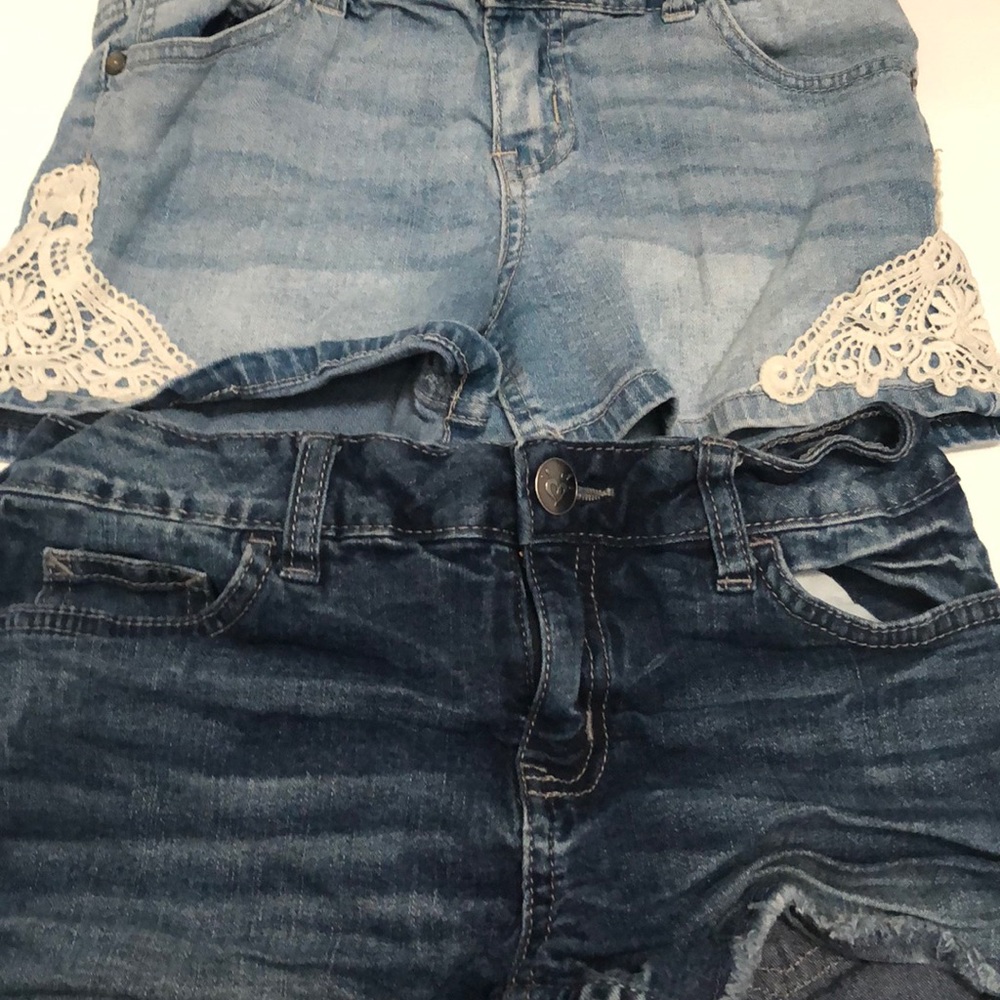 2 pairs of girls denim shorts